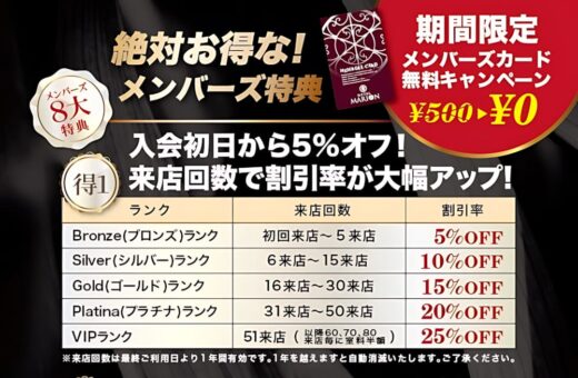 鈴鹿 ラブホテル マリオンのメンバーズカード無料キャンペーン！8大特典で最大25%OFF