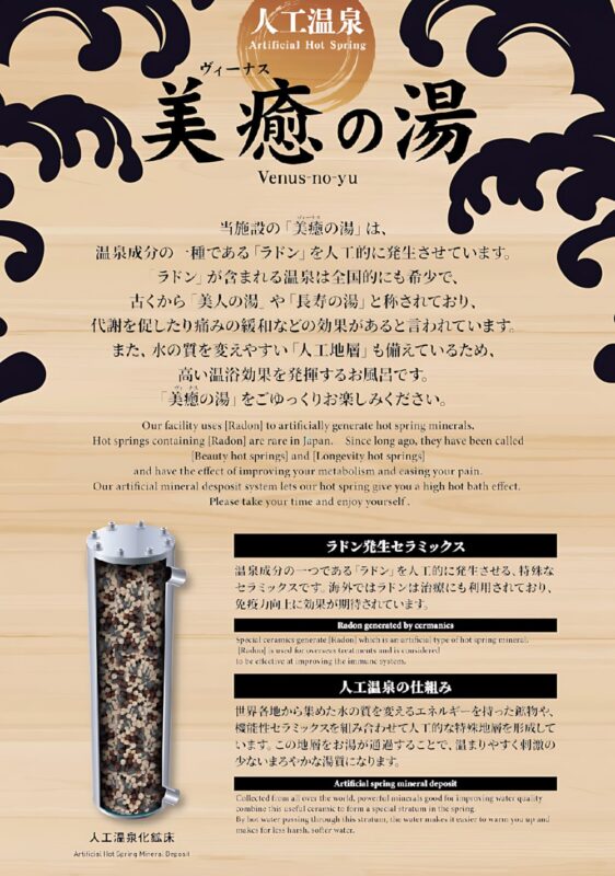 ラドン人工温泉「美癒の湯」を405・407号室に導入